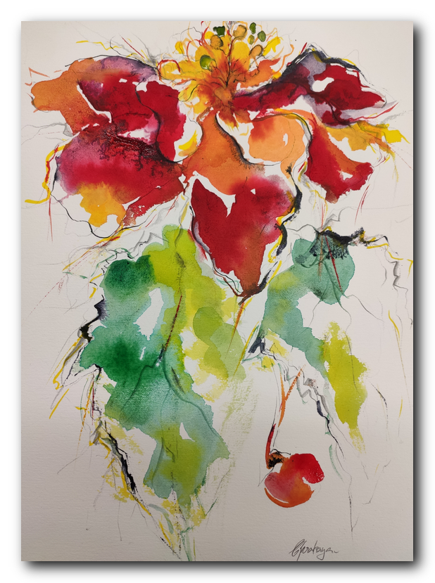 fleur art abstrait abstract painting eliane karakaya artiste peintre